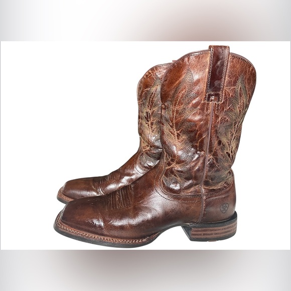 Ariat Men's Ridin' High Pecan Brn Square Toe Boots Size 10.5 D - Picture 4 of 8